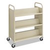 Safco Steel Book Cart, Six-Shelf, 36w x 18.5d x 43.5h, Sand 5357SA